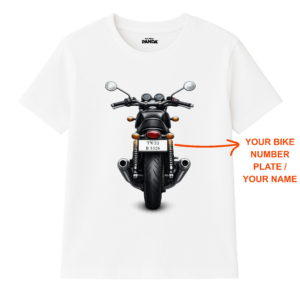 White Round Neck - Custom Tees - Bike Number / Name